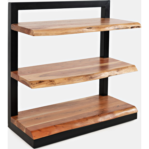 Nature's Edge 3 Shelf Bookcase in Acacia Wood & Iron